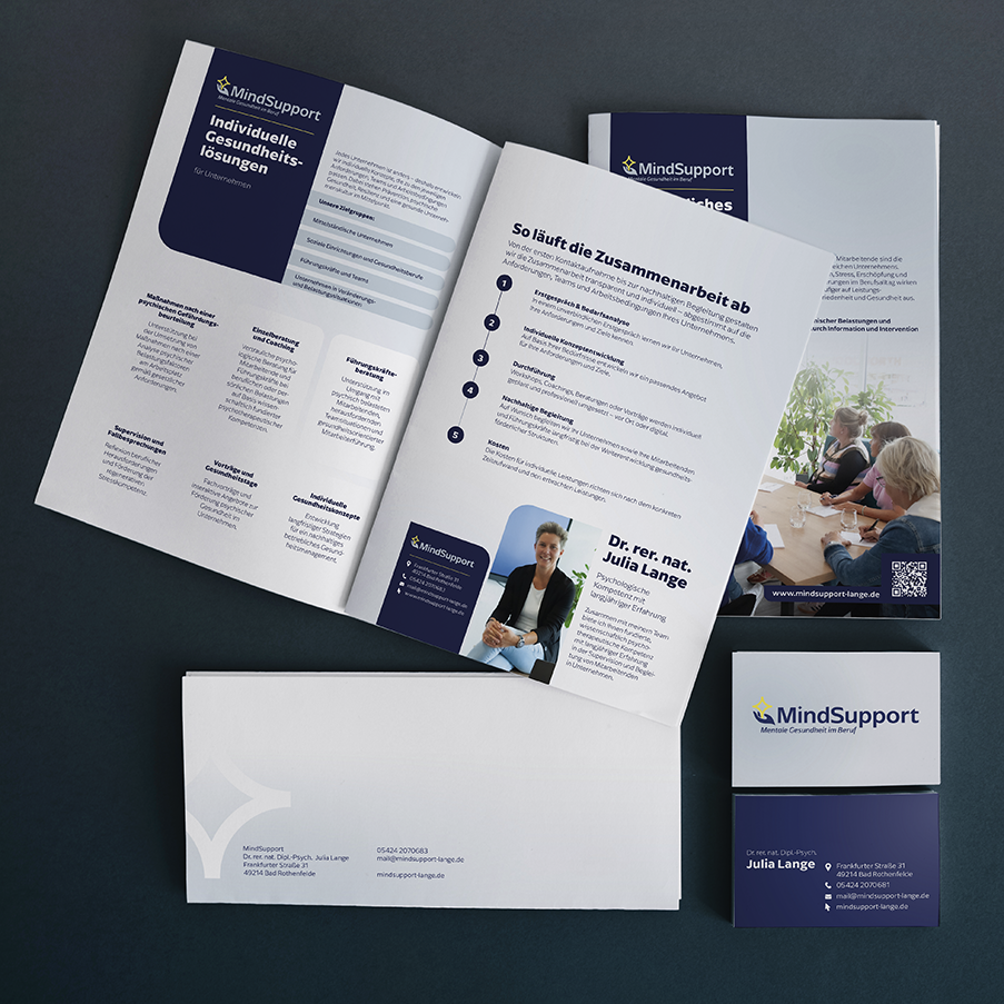 Professionelles Grafikdesign mit Corporate Design, Broschüren, Flyern, Visitenkarten und Geschäftsausstattung für Unternehmen.